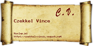 Czekkel Vince névjegykártya